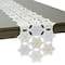 DII® 54" White and Gold Embroidered Snowflakes Table Runner